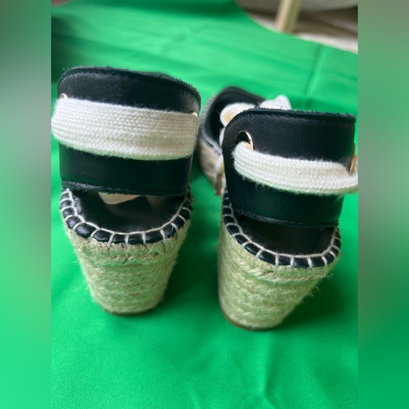 La CANADIENNE Espadrilles Sandals Lace Up Leather Black Size 7 - Picture 12 of 14